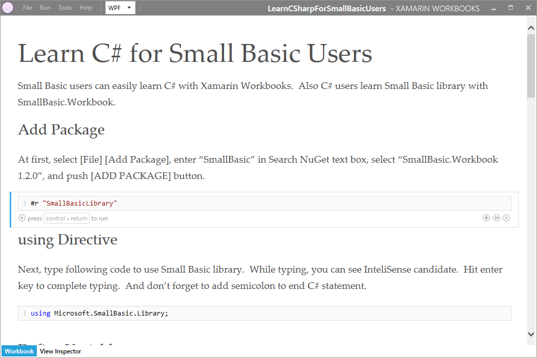 Learn C# for Small Basic Users